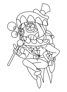 coloriage Pomni et découpage à imprimer