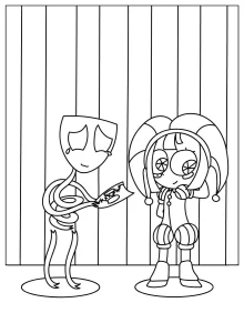 coloriage Pomni pour enfant à imprimer