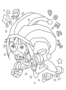 coloriage Pomni pour primaire