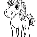 coloriage Poney pour enfant à imprimer