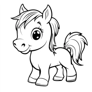 coloriage Poney a imprimer pour enfant de 4 ans
