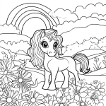 coloriage Poney pour enfant de 6 ans