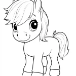 coloriage Poney et découpage à imprimer