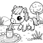 coloriage Poney à imprimer pdf