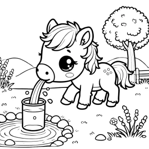 coloriage Poney à imprimer pdf