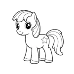 coloriage Poney avec une étoile à imprimer gratuitement