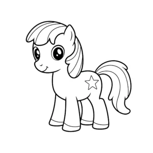 coloriage Poney avec une étoile à imprimer gratuitement
