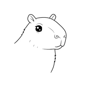 coloriage Portrait de Capybara à imprimer pour enfant de 6 ans