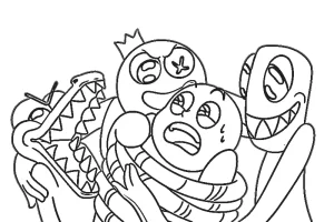coloriage Rainbow Friend a imprimer