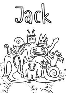coloriage Rainbow Friend pour enfant de 4 ans