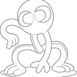 coloriage Rainbow Friend à imprimer pour enfant de 6 ans