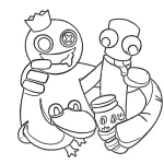 coloriage Rainbow Friend et decoupage a imprimer gratuit