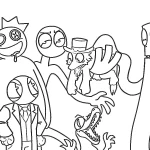 coloriage Rainbow Friend et decoupage a imprimer gratuit