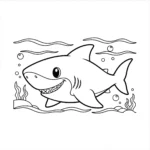 coloriage Requin dans l’océan pour enfants à imprimer