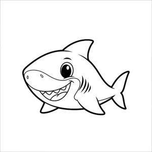 coloriage Requin mignon et souriant a telecharger