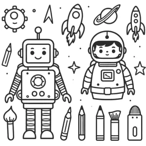 coloriage Robot pour enfants à imprimer