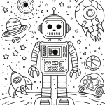 coloriage Robot à imprimer pour enfant de 9 ans