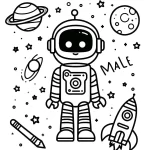 imprimer coloriage Robot pour enfant