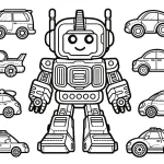 coloriage Robot à imprimer pour enfant de 9 ans
