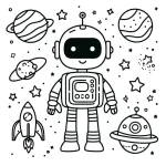 coloriage Robot à imprimer pour enfant de 4 ans