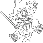coloriage Sangoku et dessin a imprimer