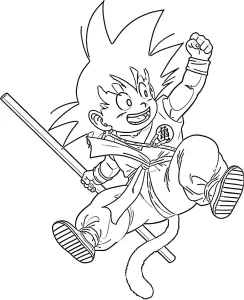 coloriage Sangoku et dessin a imprimer