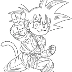 coloriage Sangoku à imprimer pour enfant de 9 ans