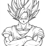 coloriage Sangoku à imprimer pour enfant de 2 ans