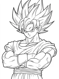 coloriage Sangoku et apprentissage