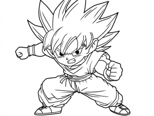 coloriage Sangoku pour enfant de 3 ans