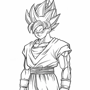 coloriage Sangoku pour enfant a imprimer gratuit