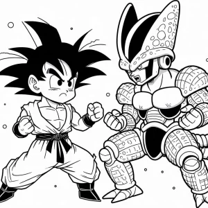 coloriage Sangoku et dessin a imprimer