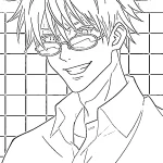 coloriage Satoru Gojo gratuit à imprimer