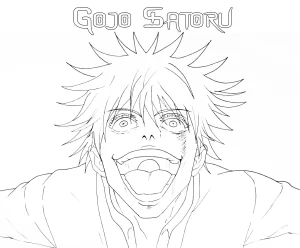 coloriage Satoru Gojo pour bebe a imprimer