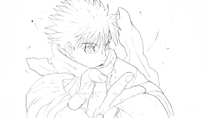 coloriage Satoru Gojo pour bebe a imprimer