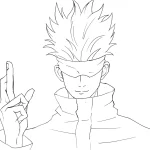 imprimer coloriage Satoru Gojo pour enfant