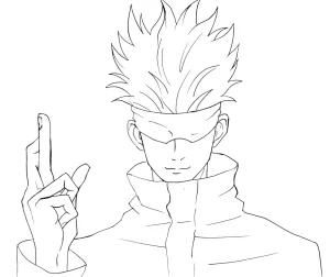 imprimer coloriage Satoru Gojo pour enfant