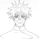 imprimer coloriage Satoru Gojo pour enfant