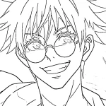 coloriage Satoru Gojo pour enfant de 6 ans