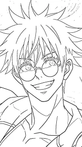 coloriage Satoru Gojo pour enfant de 6 ans