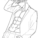 coloriage Satoru Gojo à imprimer pour enfant de 4 ans