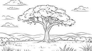 coloriage Savane et découpage à imprimer