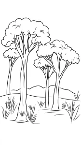 coloriage Savane à imprimer pour enfant de 7 ans