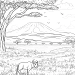 coloriage Savane à imprimer pour enfant de 8 ans