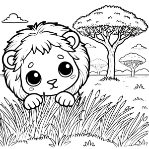 coloriage Savane à imprimer gratuit