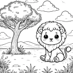 coloriage Savane à imprimer pour enfants