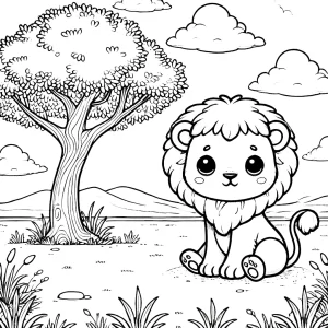 coloriage Savane à imprimer pour enfants