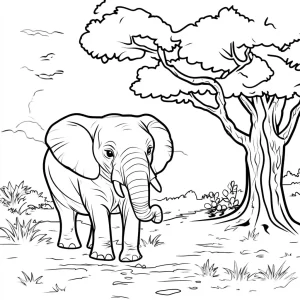 coloriage Savane et apprentissage