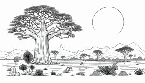 coloriage Savane à imprimer gratuitement