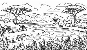 a imprimer coloriage Savane gratuit